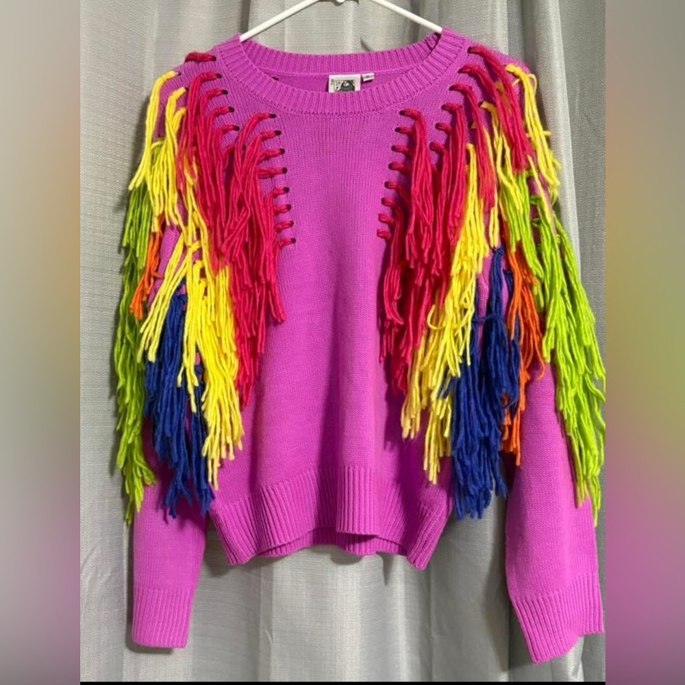 Colorful Fringe Sweater